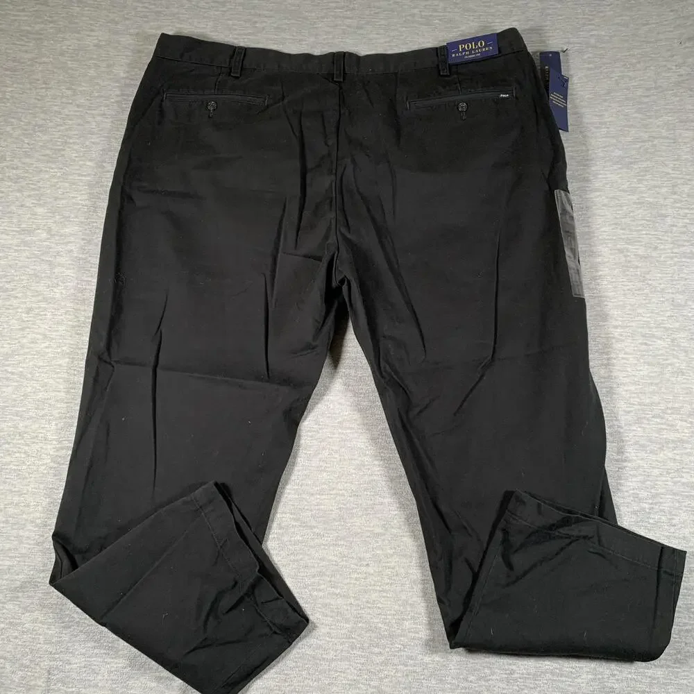 Polo Ralph Lauren Pants Mens 46x30 Black Classic Fit Chino Big & Tall Casual